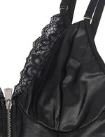 Plus Size 5XL Faux Leather Leotard Shiny Zipper Front Bodycon MiniLingerie Dress Sexy Costume Shiny Cocktail Party Dress