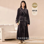 2026 Autumn Winter New Thick Coral Fleece Couple Bathrobe, Long Flannel Robe for Men Women Warm Home Pajamas Loungewear