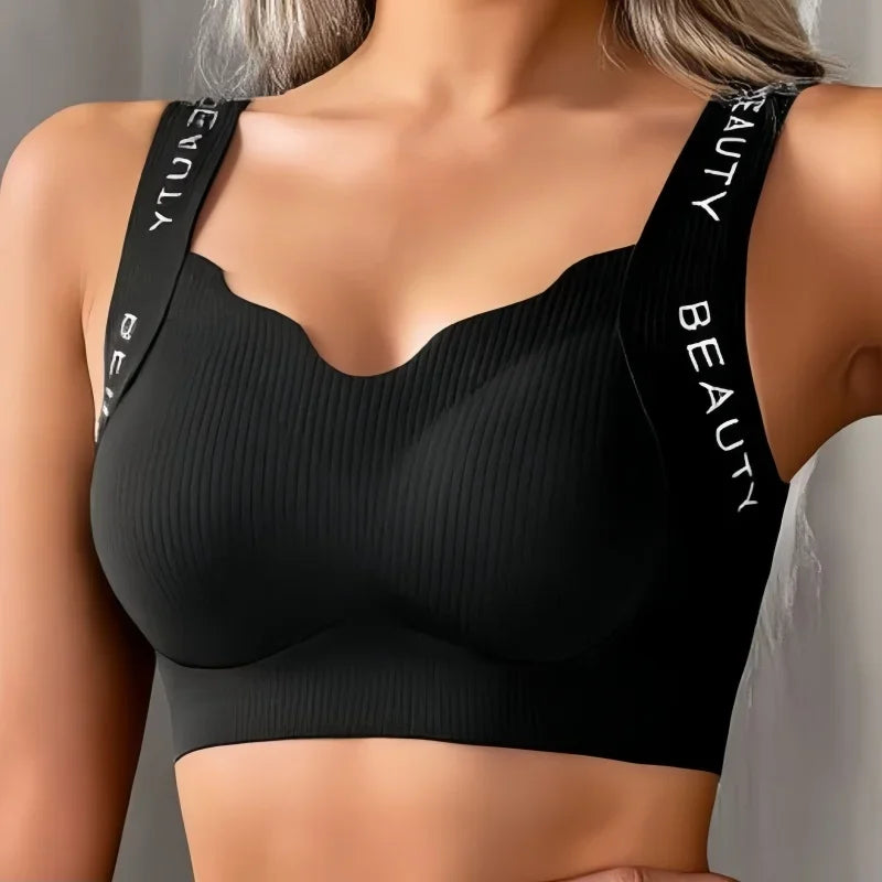 2Pcs/Set Bras Non-wire Push Up V-neck Bra Women Seamless Underwear Padded No Rims Support Brasiere Sexy Lingerie M-3XL