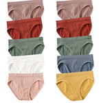 10Pcs/Set Seamless Panties Women Low Rise Panties Sports Briefs Underwear Comfort Underpants Female Sexy Lingerie
