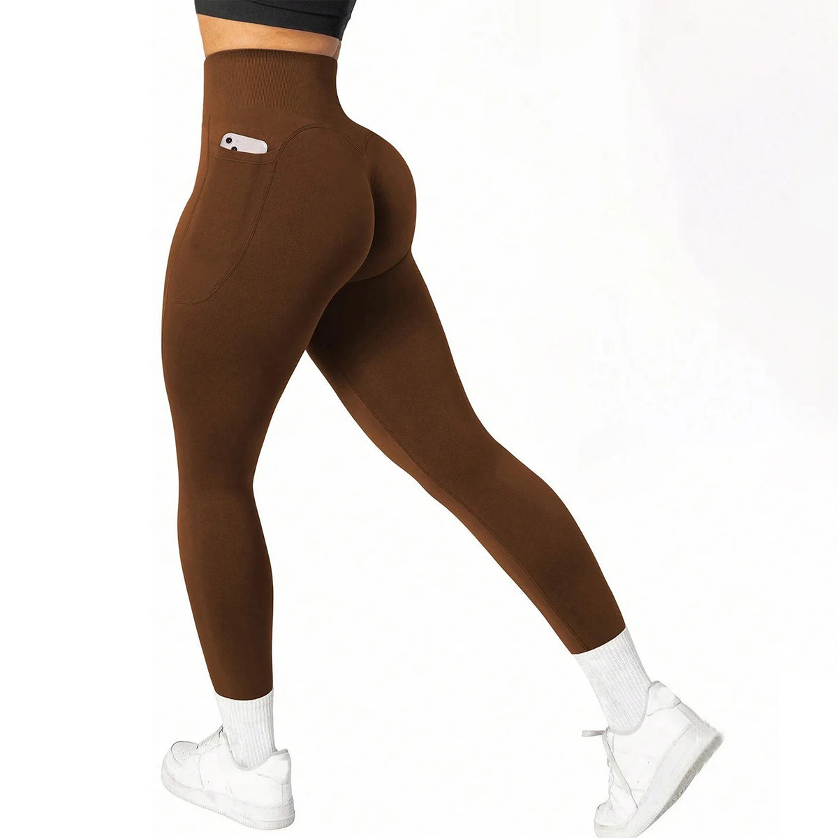 High Waist Tummy Control Yoga Pants with Pockets for Gym Workout - Breathable Stretchy Fitness Leggings