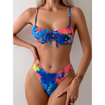 Colorful Printed Underwired Brazilian Bikini Female Swimsuit Women Swimwear Two-pieces Bikini set Bather Bathing Suit Swim K5340