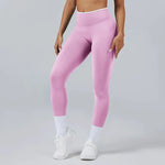 Women's Color Contrast Hip Lifting Yoga Fitness Pants, High Waist and Abdominal Compression, Elastic Tight Yoga Pants, Autumn