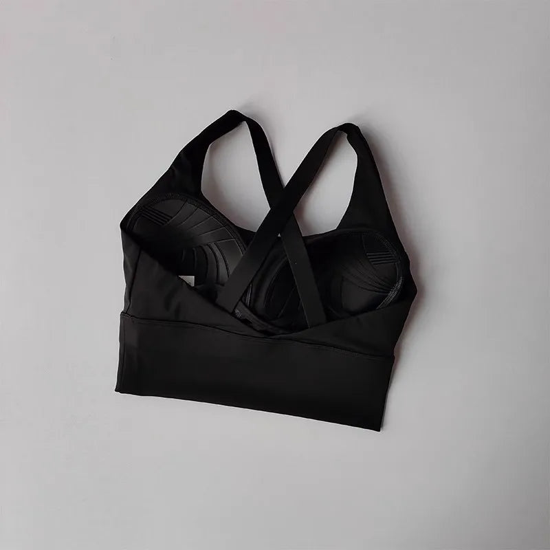 Women's Shock-Absorbing Yoga Sports Bra Summer Fitness Gathered Breasts Accessory Breathable Comfortable Yoga Sports Bra