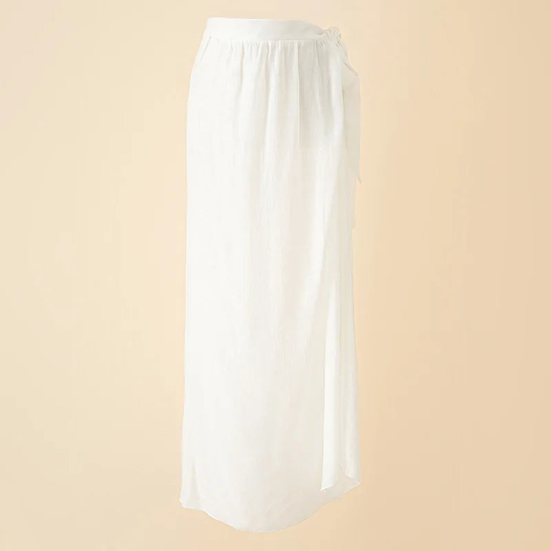 Women Bathing Suit Wrap Summer Ruffle Long Sarong Cover Ups Swimsuit Beach Skirt Bikini Cover Up Swimwear Beach Wrap Skirt