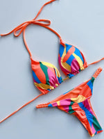 Leopard Halter Scrunch Butt Micro Thong Bikini Women Swimwear Female Swimsuit Two-pieces Bikini Set Bather Bathing Suit Swim