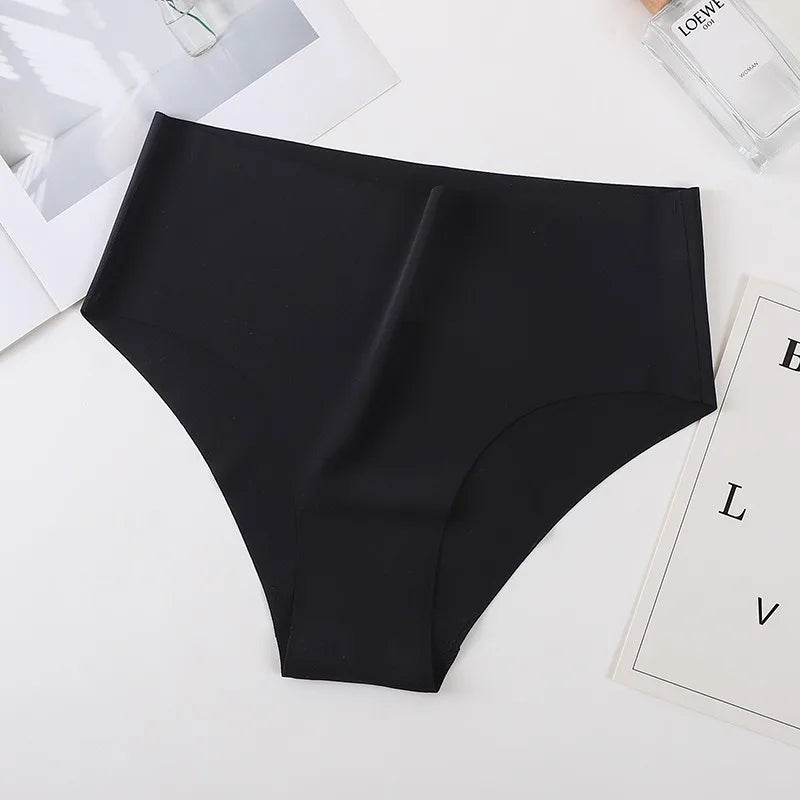Women Seamless Panties Briefs Thin Ice Silky Underwear Female High Waist Underpants Summer Soft Panties Sexy Lingerie