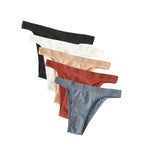 5Pcs/Set Women Seamless Brazilian Panties Solid Color High Leg Cut Briefs Sexy Underwear Female Underpants Comfort Lingerie