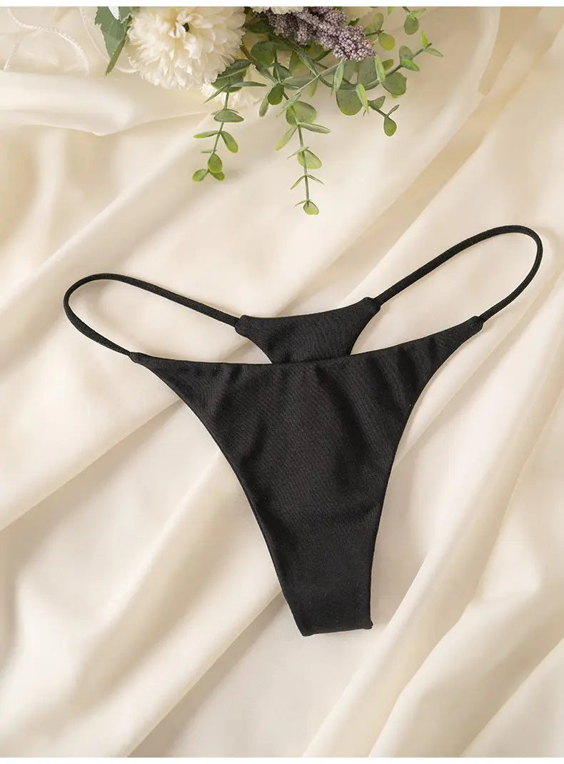 Low Waist Cotton Thong Women Panties Sexy Briefs T-back Bikini Underwear Seamless G String Sports Female Lingerie Size S-XXL