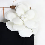 2024 Sexy Sling Ruffle Solid Two Pieces Bikini Women High Waist 3D Flower Swimsuit Skirt Summer Backless Beachwear Bathing Suit