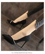 High Heels Women withSpring and Autumn Pointy Women's Shoes Dress Wedding Shoes Temperament Banquet Single Shoes