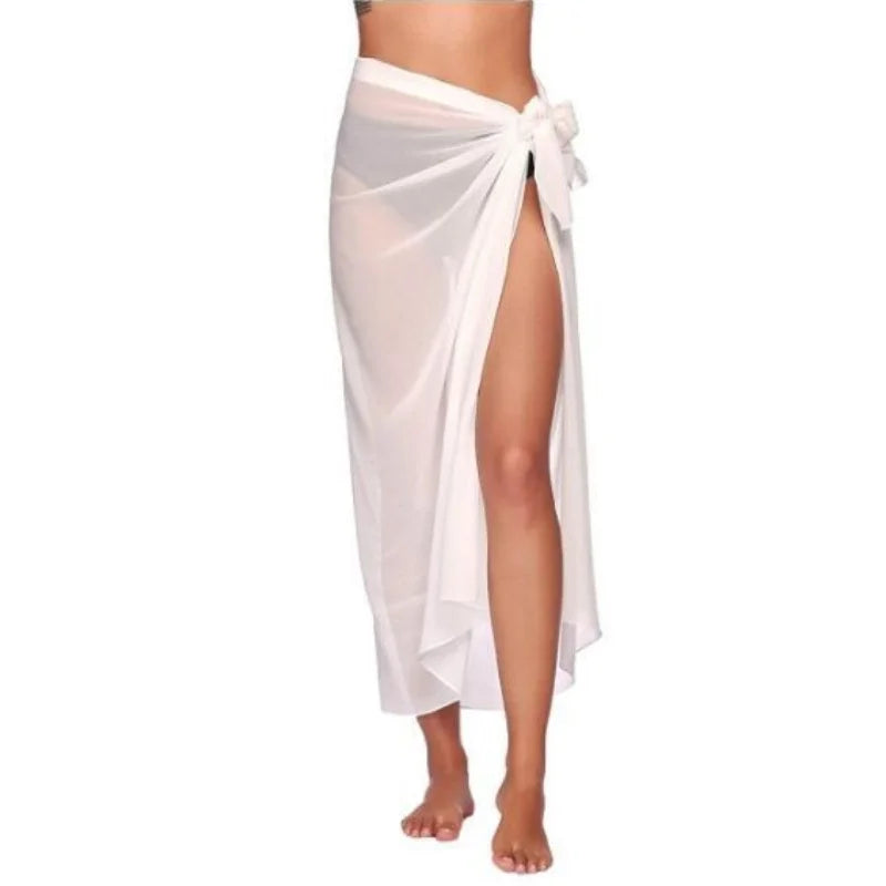 Women's Beach Long Skirt Chiffon Swimsuit Coverups Summer Bikini Wrap Sheer Scarf for Swimwear Cover Ups Sexy Bikini Wrap Shawls