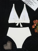 2026 Triangle High Waist Bikini Solid Strappy Swimwear Female Sexy Swimsuit Women Bathers Bathing Swimming Swim Suit Beachwear