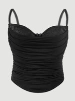 Camisole Tight Corset Sexy Transparent Mesh Patchwork Tube Top Slimming Hot Girl Outerwear Party Crop Top Pure Desire Top C9L1