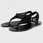 New Arrivals Black Roman Gladiator Flat Sandals for Women Shoes Leisure Summer Comfortable Beach Vacation Flip Flops