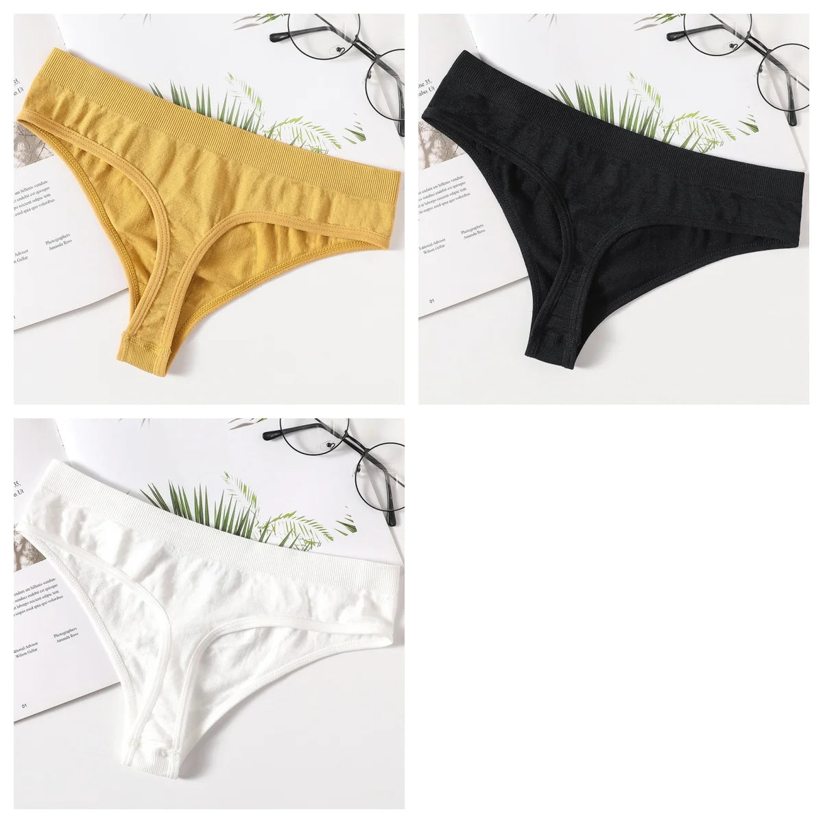 3Pcs/Set Thongs Women's G-String Sexy Female Seamless Underwear Breathable Panties Soft Sexy Lingerie Comfort Intimate