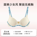 Wireless Non Padded Bra Set for Small Bust Seamless Comfort Bralette & Briefs Pure Elegant Ladies Intimates Teen Girls Underwear