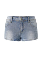 Women's Mini Jean Shorts with Pockets Low Rise Stretchy Denim Shorts Summer Sexy Casual Stylish Slim Fit Hot Short Pants