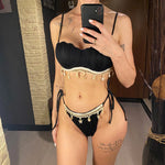 New Shell Scalloped Ribbed Underwired Bikini Female Swimsuit Women Swimwear Two-Pieces Bikini Set Bather Bathing Suit Swim V6498