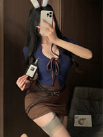 Sexy Halloween Game Costume Women's Rabbit Role-Play PU Leather Suit Underwear Bras Accessories Domestic Stock Available