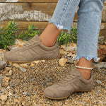 Comfortable Soft Sole Sneakers Women Plus Size 42 Faux Suede Lace Up Casual Shoes Woman 2026 Autumn Non Slip Sport Flats Female