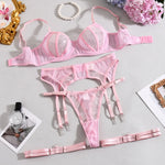 Toucheart Women Lace Sexy Lingerie Panty Patchwork Solid Color Skinny Plunge See-through Romantic Interesting Underwear Cute Set