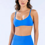 HISTELLO Impact Scoop Neck Bra Seamless Gym Tank Top Women Yoga Clothing Open Back Pilates Workout Running Fitness Underwear
