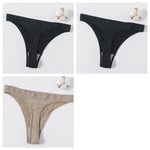 3Pcs/Set Women Brazilian Panties Low-Rise Thong Comfort T-back Underwear Sexy Lingerie High-Stretch G-string Multi Color M-XL