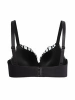 Everyday Plus Size Women's Push up Bra Fan Embroidery, Thin Cup, Comfortable Underwire Support Lingerie