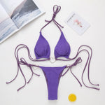 DEKA Brazilian Cross Bandage Bikini Set Women Lover Swimsuit Halter Swimwear Push Up Bikini Beachwear Sexy Bathing Suit
