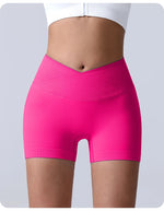 Cross-Back Yoga Shorts for Women - High-Waisted Tummy Control Fitness & Yoga Running Breathable Quick-Dry Shorts