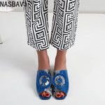 NASBAVI Out Outdoor Slippers Latest Luxury Shoes Women Designers Ladies Shoes and Sandals Wedding Shoes for Women Big Size 45 46