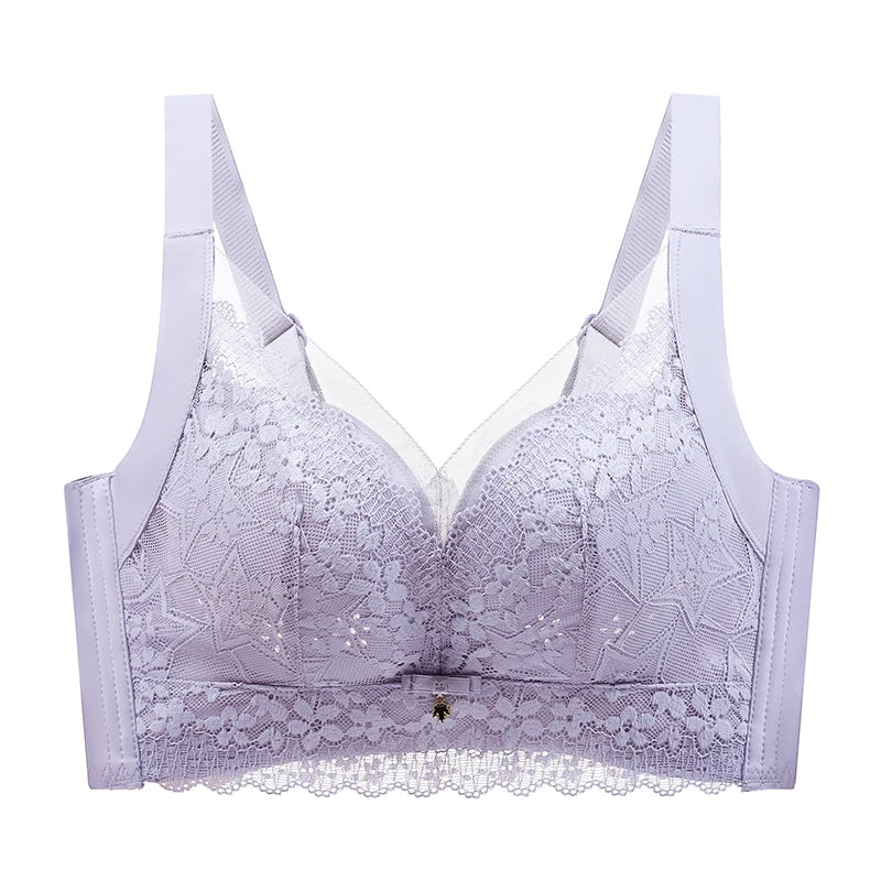 Spring And Summer New Five-breasted Thin Hole Cup Breathable Bra Without Underwire, Breast-proof Sagging Underwear Looks Thin Bh