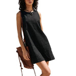 2025 Summer Mini Dress New Women's Clothing Fashion Elegant Loose Vestidos Vacation Solid Color Female Sleeveless Vest Dresses