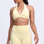 DIAS FIT JOY -Neck Hanging Neck Naked Feeling Yoga Bra for Running Fitness Cycling - Breathable Comfortable Sports Bra for Women