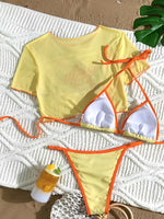 3 Pieces Brazilian Thong Bikinis 2026 Women Trikini Swimwear Female Halter Triangle Swimsuit & Tops Bathing Swimming Swim Suit