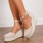 2025 Comfy Walk Big Size 43 Summer Bohemian Platform Espadrilles Sandals Women Ankle Strap Sandals High Heels Wedges Shoes Woman