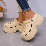 Soft Chunky Heels Sandals Women Fashion Closed Toe Platform Sandals Woman Summer Solid Color Non-Slip Beach Casual Sandalias