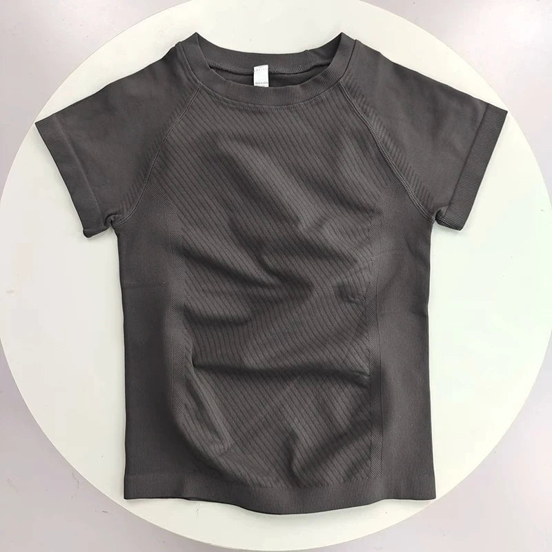 Women Yoga Top Seamless Sport T-shirt Sexy Fitness Clothes Short Sleeve Yoga Shirt Gym Top Running Active Wear Sport Top Female