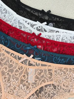 5pcs Sexy Lace Women's Panties Bow Decor Comfortable Breathable Lady Briefs Elegant Sexy Lingerie Solid Fashion Female Underwear
