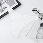 3Pcs/Set Women Ice Silk Panties V-Waist Low Rise Briefs Seamless Underwear Female Quick-Drying Underpants Sexy Lingerie S-L
