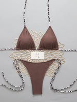 Halter Triangle String Bikinis 2026 Women Sexy Swimsuit Solid Brazilian Swimwear Female Bathers Bathing Swimming Swim Suit