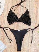 S - XL Halter Luxury Pearls Bikini Women Swimsuit Female Swimwear Two-pieces Bikini Set Mini Micro Bather Bathing Suit Swim Lady