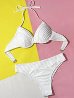 Underwired Bra Cup Halter High Waist Bikini Women Swimsuit Female Swimwear Two Pieces Bikini Set Push Up Bathing Suit Swim Lady