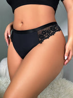 Women's Oversized Comfortable Breathable Triangle Pants Solid Color Four Season Underwear Sexy Lace Bra Z2516