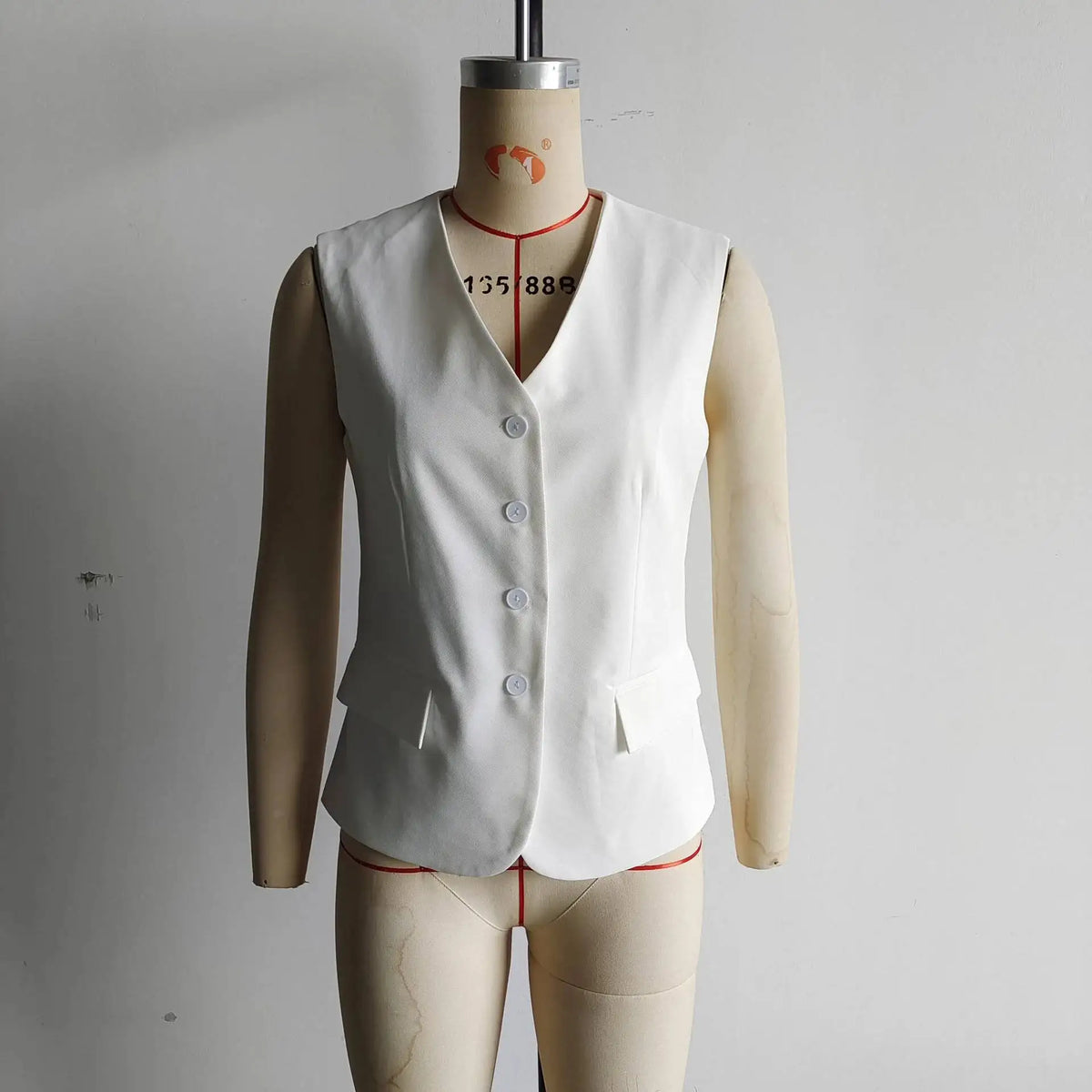 Women's Fashion Versatile Vest Solid Color Tailored Vest Three Pack Sleeveless V Neck Button Down For Women Office Wear 2EKY