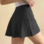 Women's High-Waisted Sports Short Skirt Anti-Glare A-Line Yoga Pants Skirt with Inner Lining for Fitness Cool Design