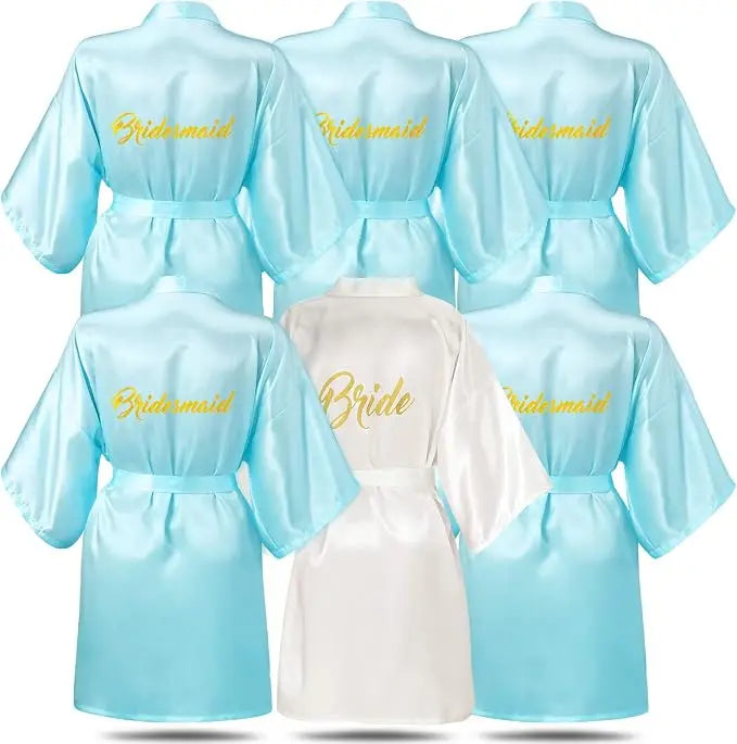6 Pieces Bridesmaids Robes for Wedding Bridal Robes Matron Maid of Honor Wedding for Bridal Party Gifts
