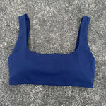 Solid Color Butter Square collar Soft Gym Yoga Underwear Women Hollow back shoulder strap Fitness Vest sport Bra Top With pad