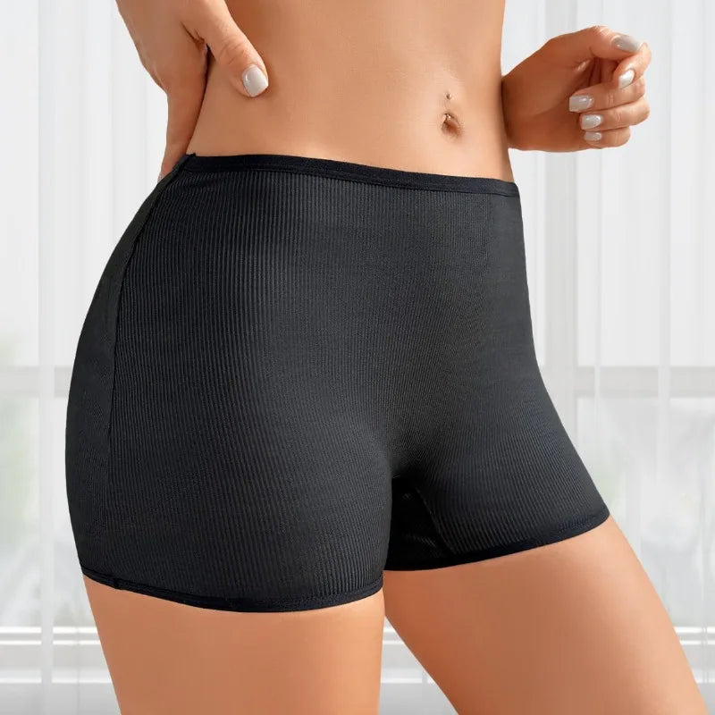 Women's Mid-Rise Panty Tummy Control Boyshort Butt-Lifting Mesh Panel Textured Underpant Hollow Out Breathable Shaping Underwear